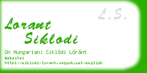 lorant siklodi business card